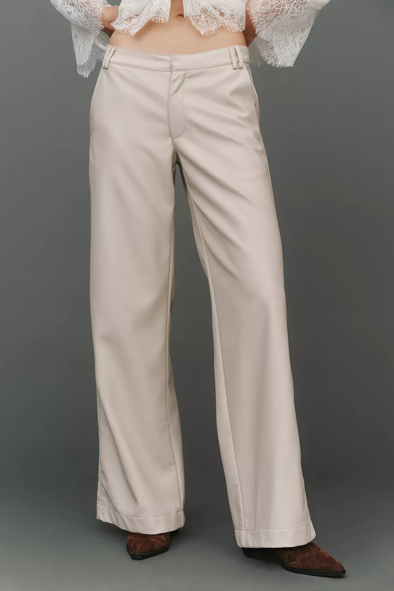 Pilcro Low-Rise Faux Leather Pants | Anthropologie (US)