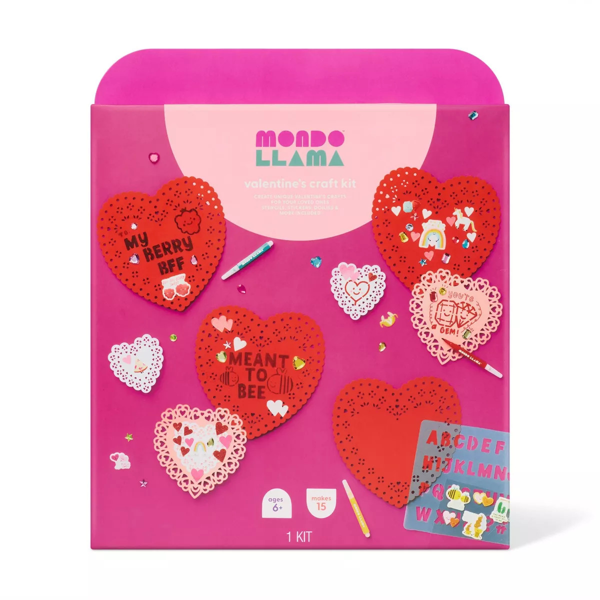 Valentine's Craft Doilies and Stickers Kit - Mondo Llama™ | Target