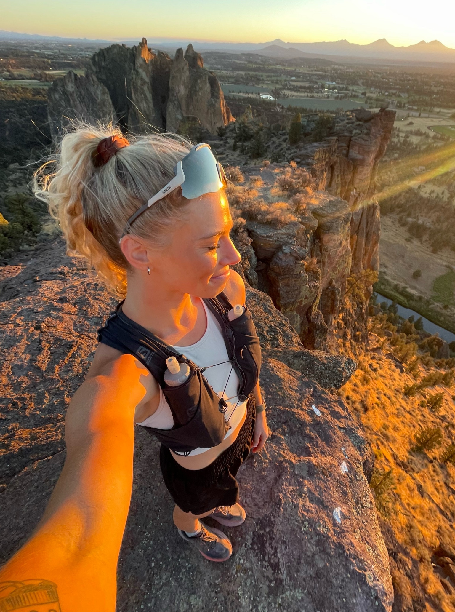 Trail running fit: speed shades, hydration vest, SpeedGoat Hokas 

#LTKFitness #LTKWorkwear #LTKActive