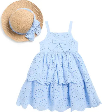 BLUEBERRY Kids' Eyelet Sundress & Hat Set | Nordstromrack | Nordstrom Rack