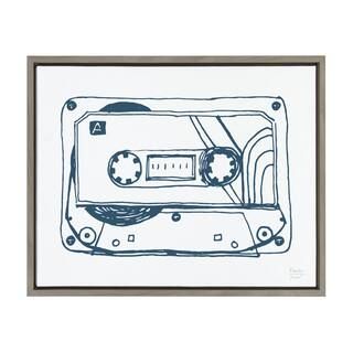 Kate and Laurel Sylvie "Cassette Illustration" by Statement Goods Framed Canvas Culture Wall Art ... | The Home Depot