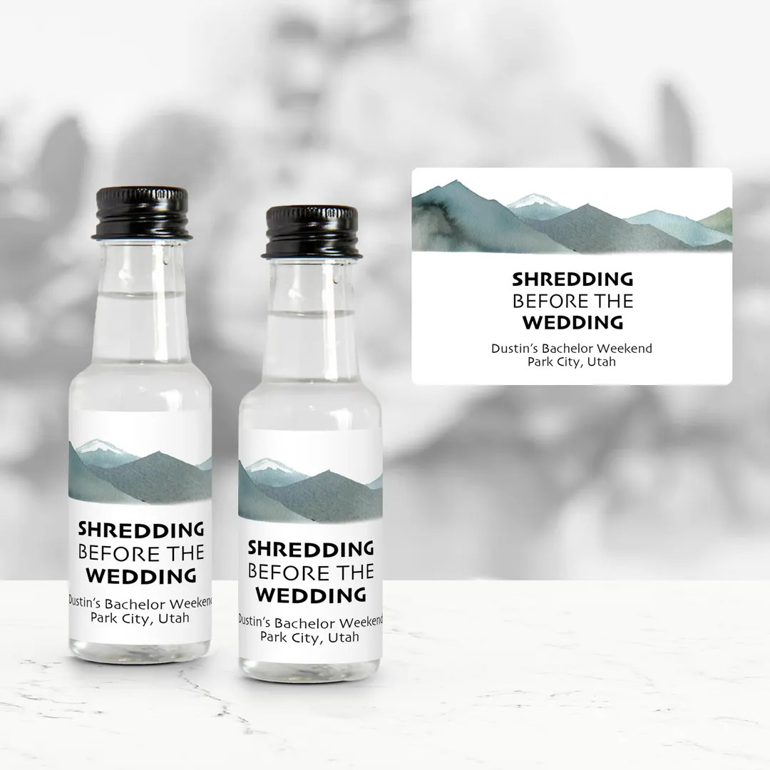 Shredding Before the Wedding Mini Liquor Bottle Labels, Ski Bachelor Party Favors, Mountain Bache... | Etsy (US)