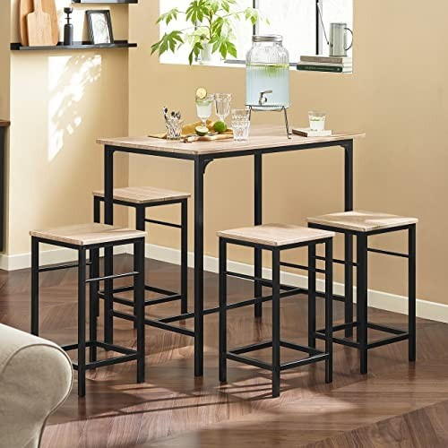 Haotian Bar Set-1 Bar Table and 4 Stools, Home Kitchen Breakfast Bar Set Furniture Dining Set-OGT... | Amazon (US)