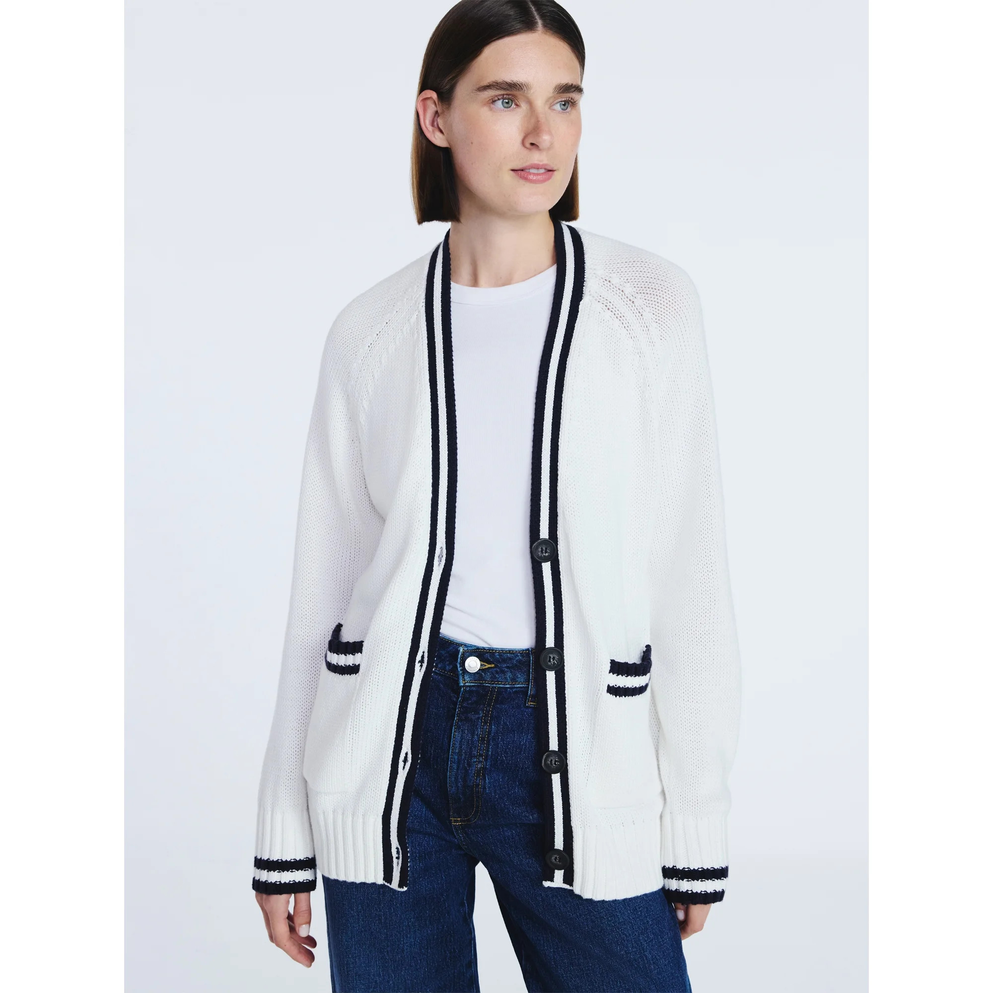 Free Assembly Women's and Women's Plus Cotton Grandpa Cardigan Sweater, Sizes XS-4X | Walmart (US)
