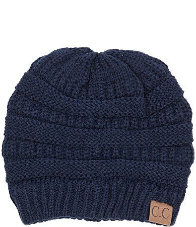 C.C. BEANIES Ribbed Beanie - Navy | Dillards