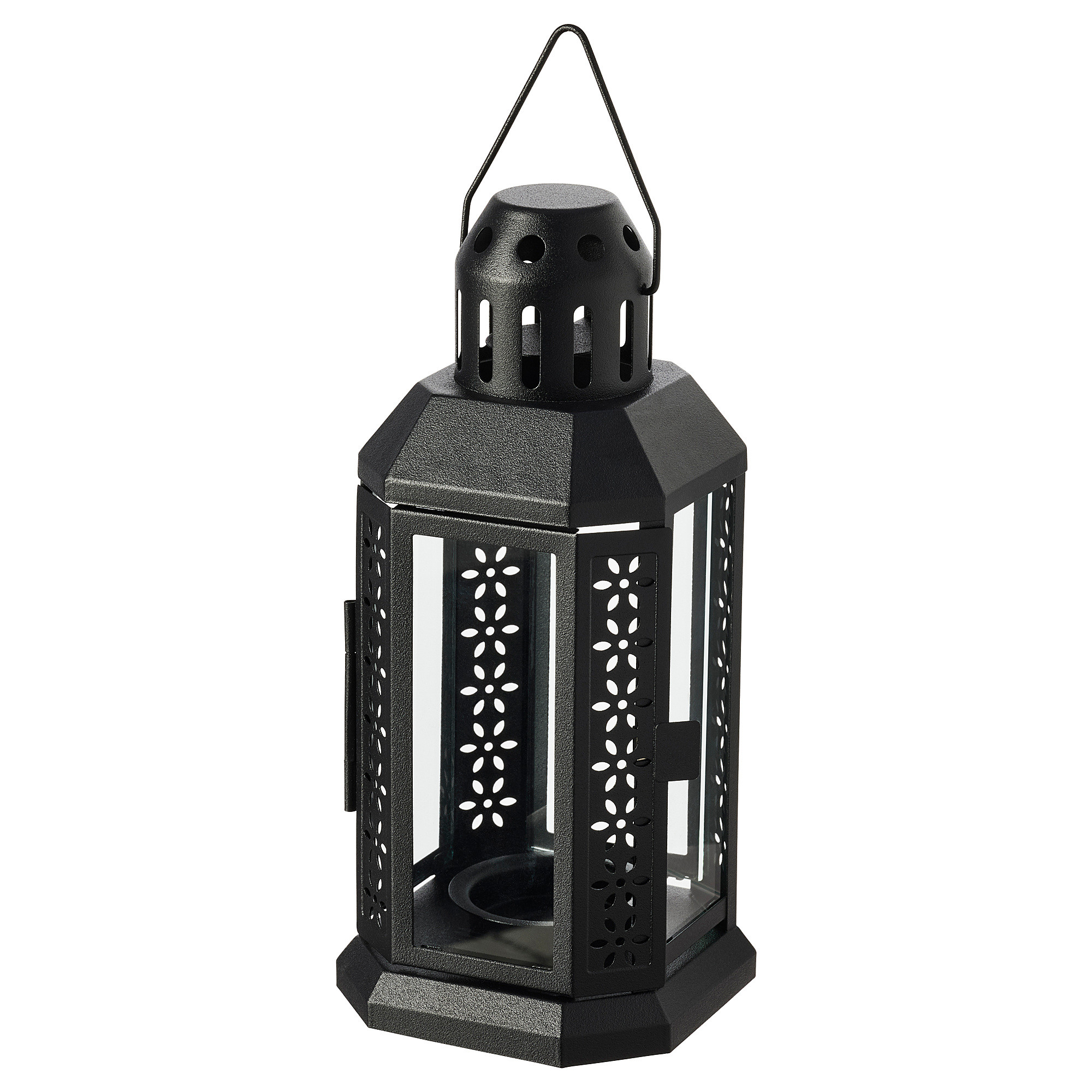 ENRUM Lantern f/tealight, indoor/outdoor, black, 8 ¾ " | IKEA US