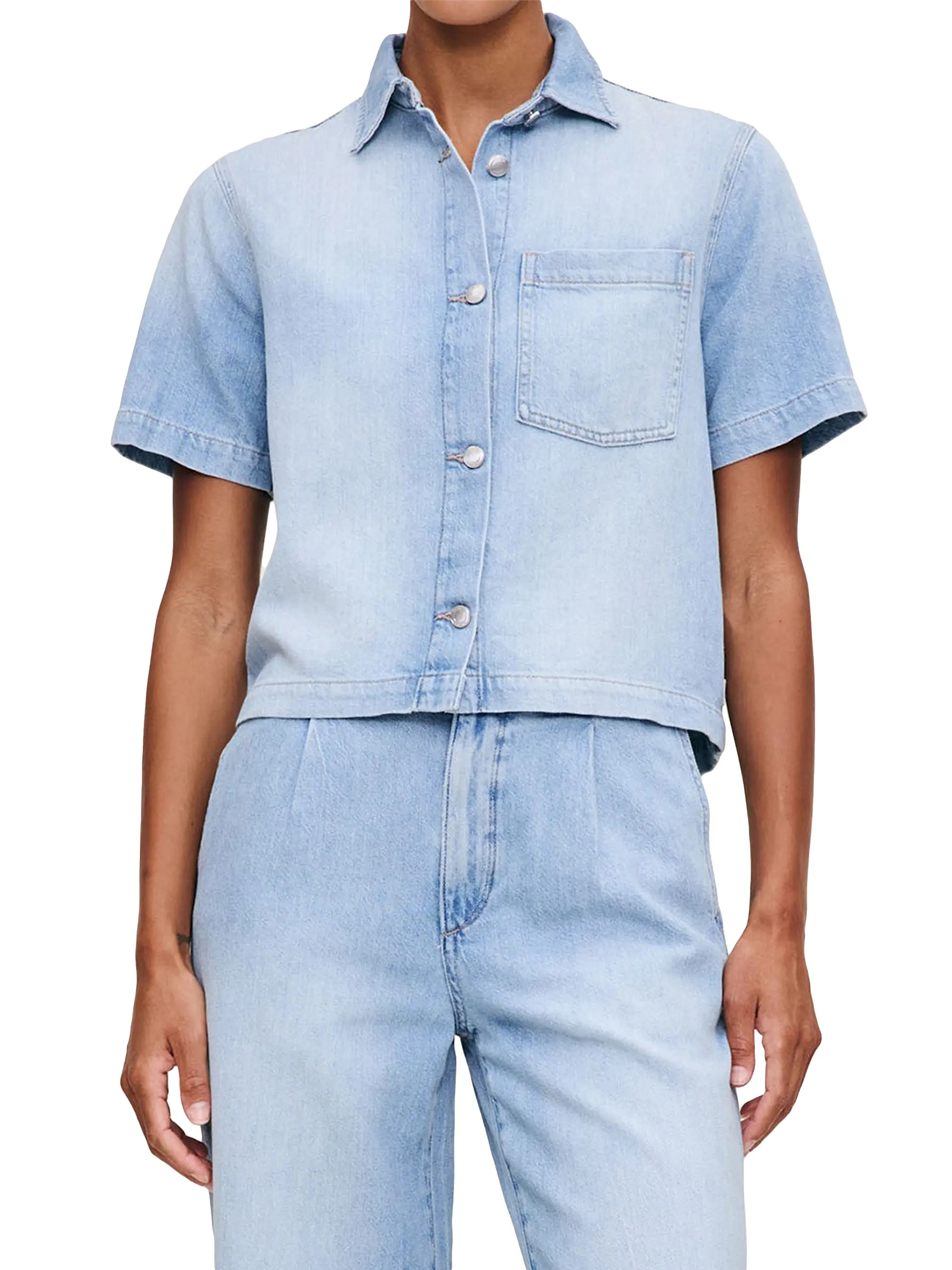 Aura Montauk Denim Short Sleeve Shirt | Saks Fifth Avenue