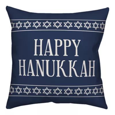 Designs Direct Happy Hanukkah Stars 18-Inch Square Throw Pillow in Blue | Bed Bath & Beyond