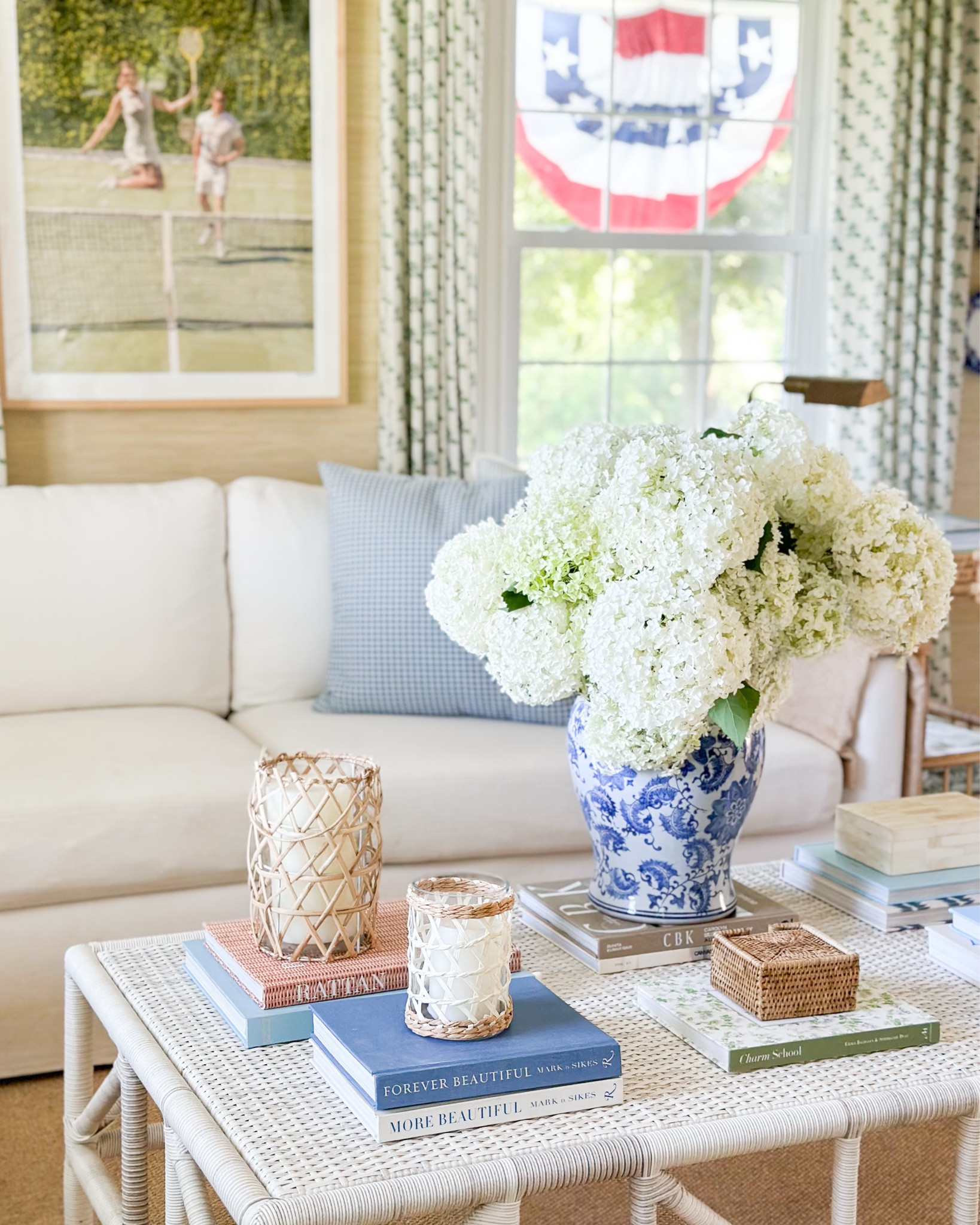 When the porch decor makes its way inside… 🇺🇸 summer in our living room and love seeing the buntings through the windows! 

#interiors #inspo #pinterestaesthetıc #makelifebeautiful #tradwithatwist

A close-up of my favorite color palette.

#interiors #inspo #pinterestaesthetıc #makelifebeautiful #tradwithatwist

A room that’s settled into summer. 

#interiors #inspo #pinterestaesthetıc #makelifebeautiful #tradwithatwist

#LTKHome