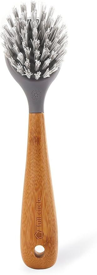 Full Circle Tenacious C Cast Iron Brush and Scraper, Bamboo Handle, 1 EA, Grey | Amazon (US)