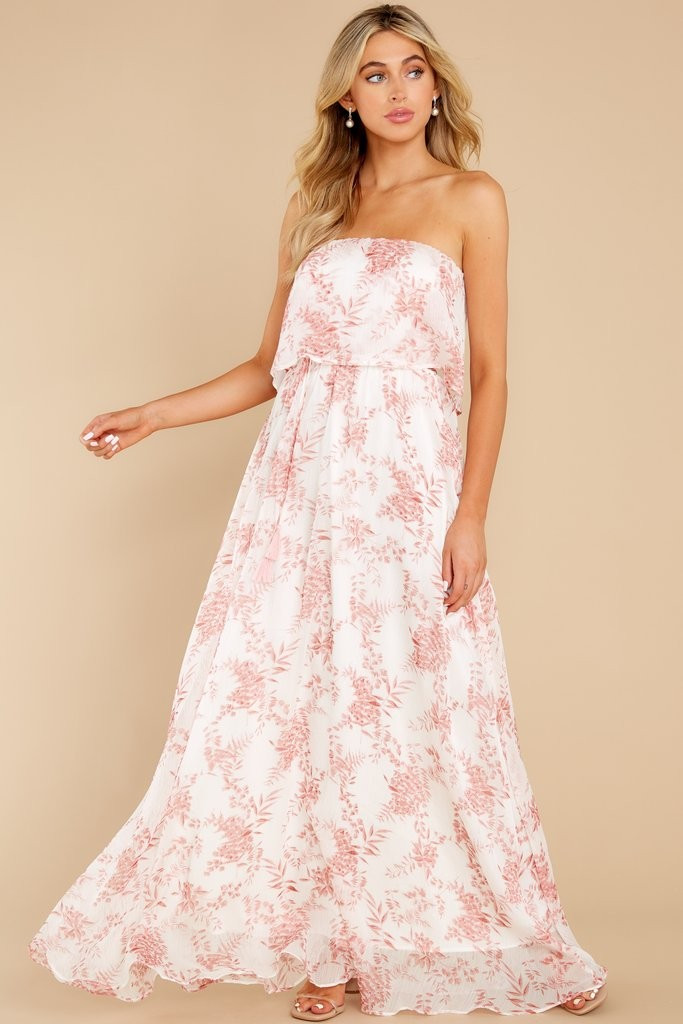 True Love Pink Floral Print Maxi Dress | Red Dress 