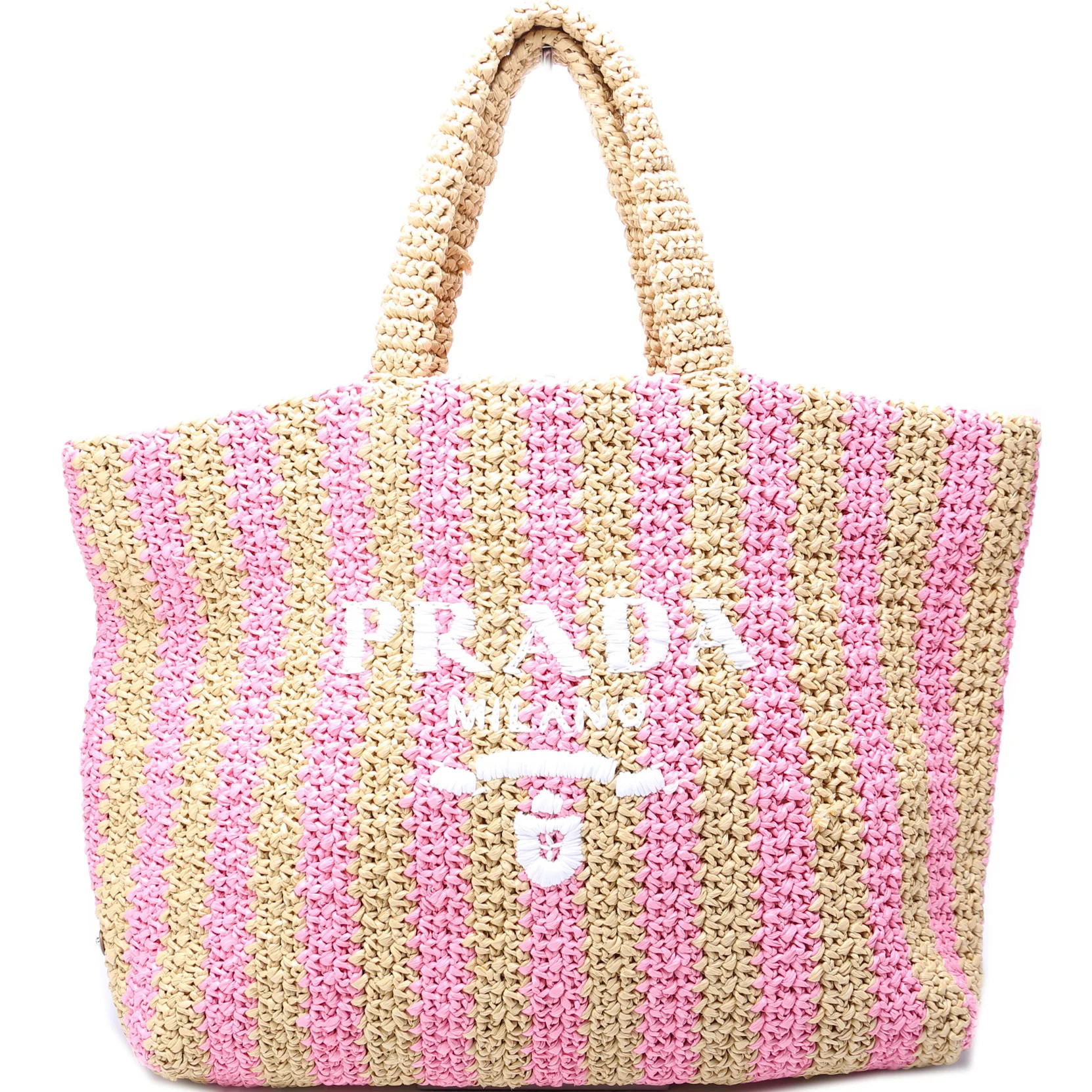 Raffia Logo Large Tote | Keeks Designer Handbags