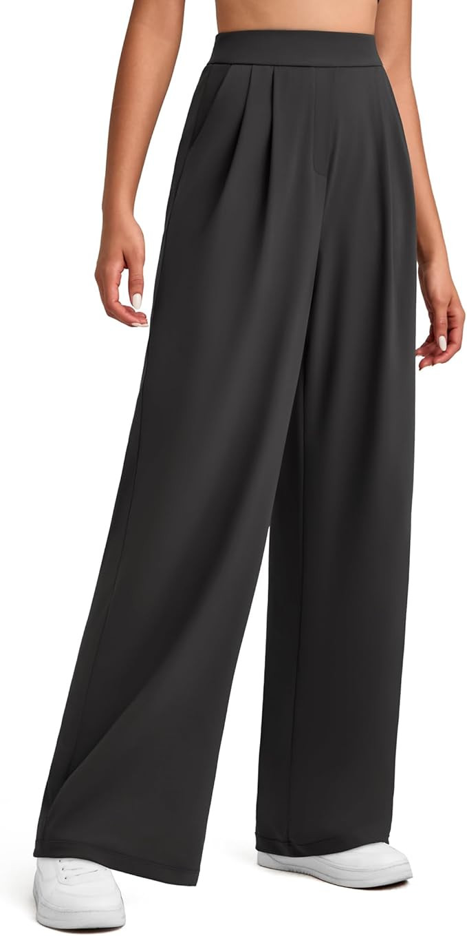 G4Free ShiftReady Women Wide Leg Dress Yoga Pant with Pockets Front Pleated Loose Lounge Slack Dr... | Amazon (US)