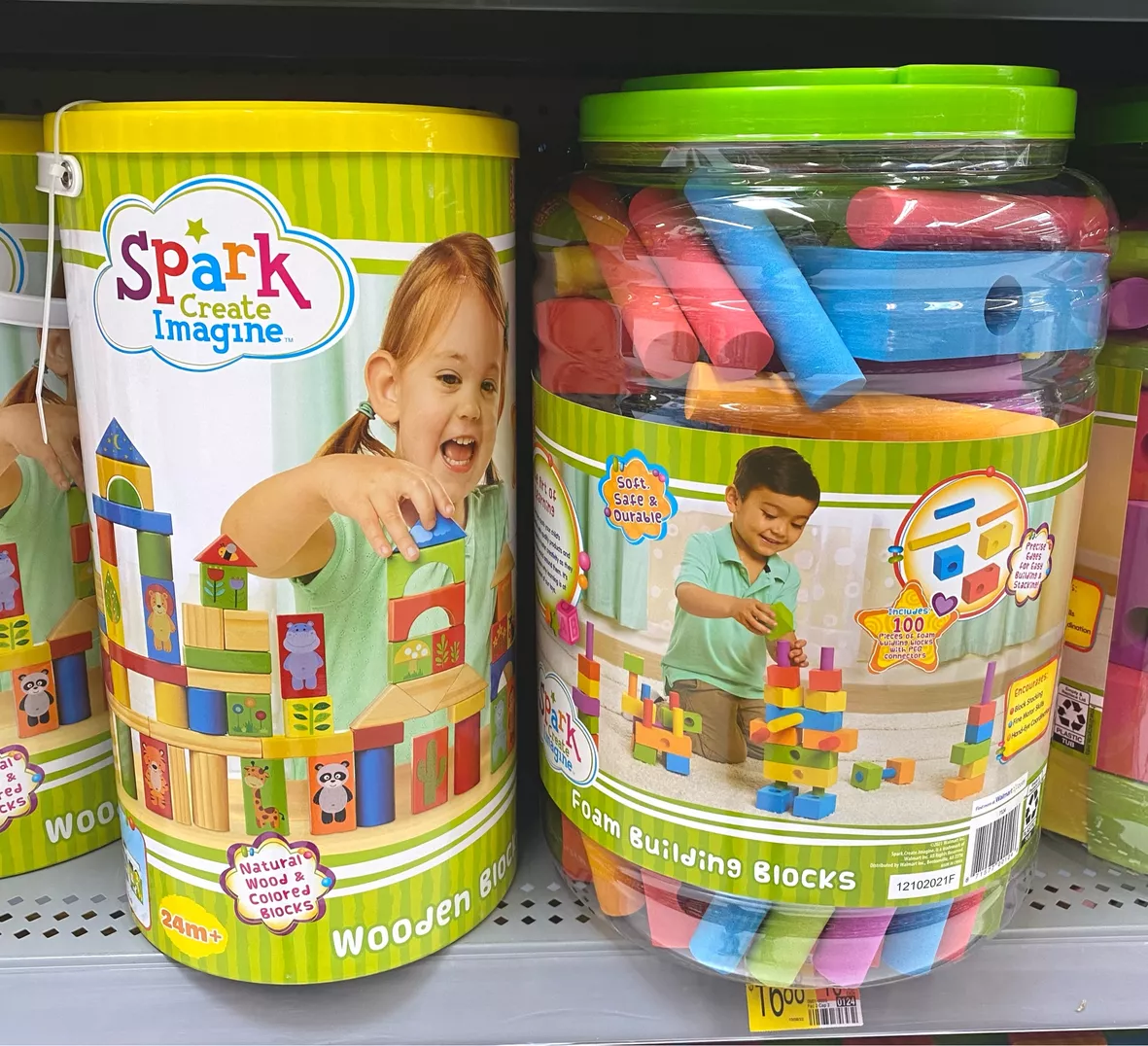Spark. Create. Imagine. Foam Peg Building Blocks, 100 Pieces, Age