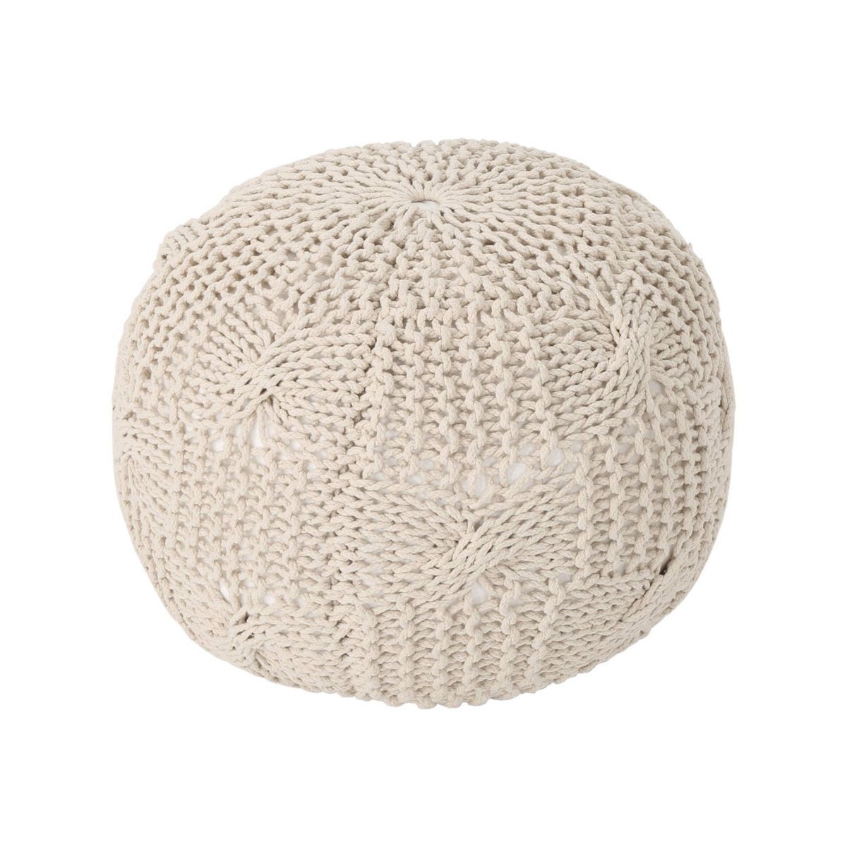 Anouk Knitted Cotton Pouf - Christopher Knight Home | Target