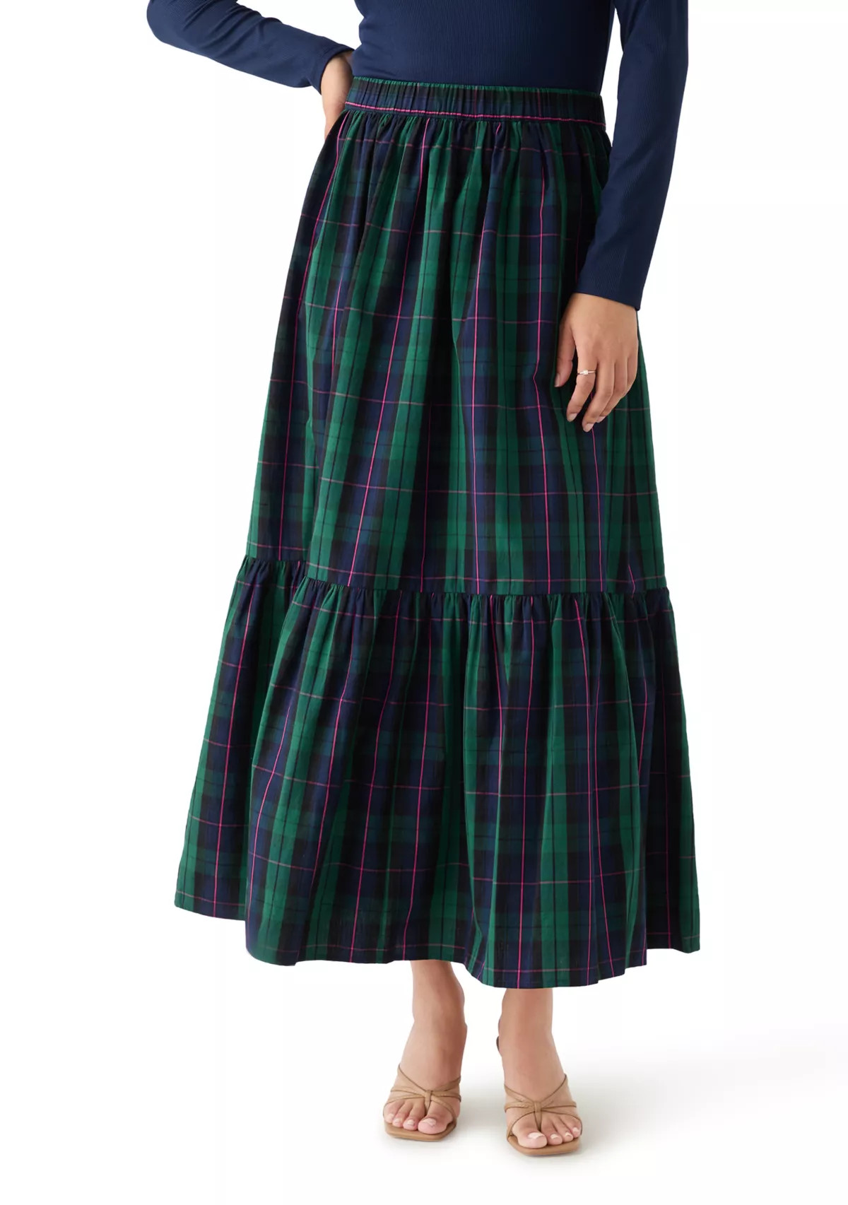 Women's Yarn Dyed Shirred Maxi Skirt | Belk