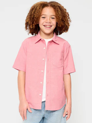 Short-Sleeve Striped Pocket Oxford Shirt for Boys | Old Navy (US)