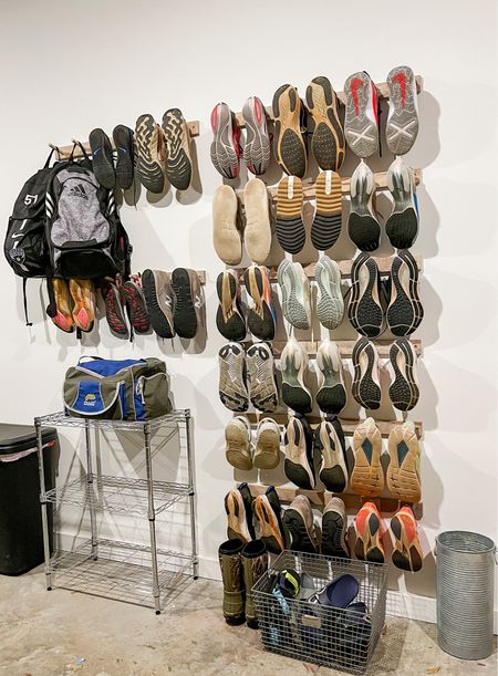 Get rid of that pile of shoes in the garage with simple peg wall hook racks. Easy shoe organization. Garage organization  #LTKunder50 

#LTKfamily #LTKhome