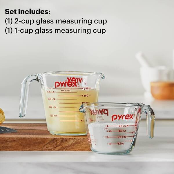 2 Piece Glass Measuring Cup Set,Essential Kitchen Tools - 8 ounces - Bed Bath & Beyond - 40561999 | Bed Bath & Beyond
