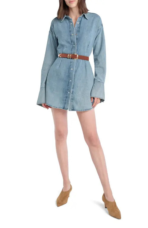 Favorite Daughter The Eyes On Me Denim Mini Shirtdress in Lexington at Nordstrom, Size Large | Nordstrom