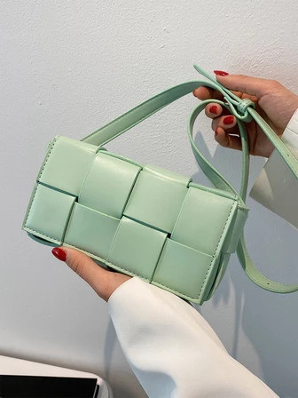 2023 New Summer Fashionable Green Weave Design Women's Crossbody Bag | SHEIN