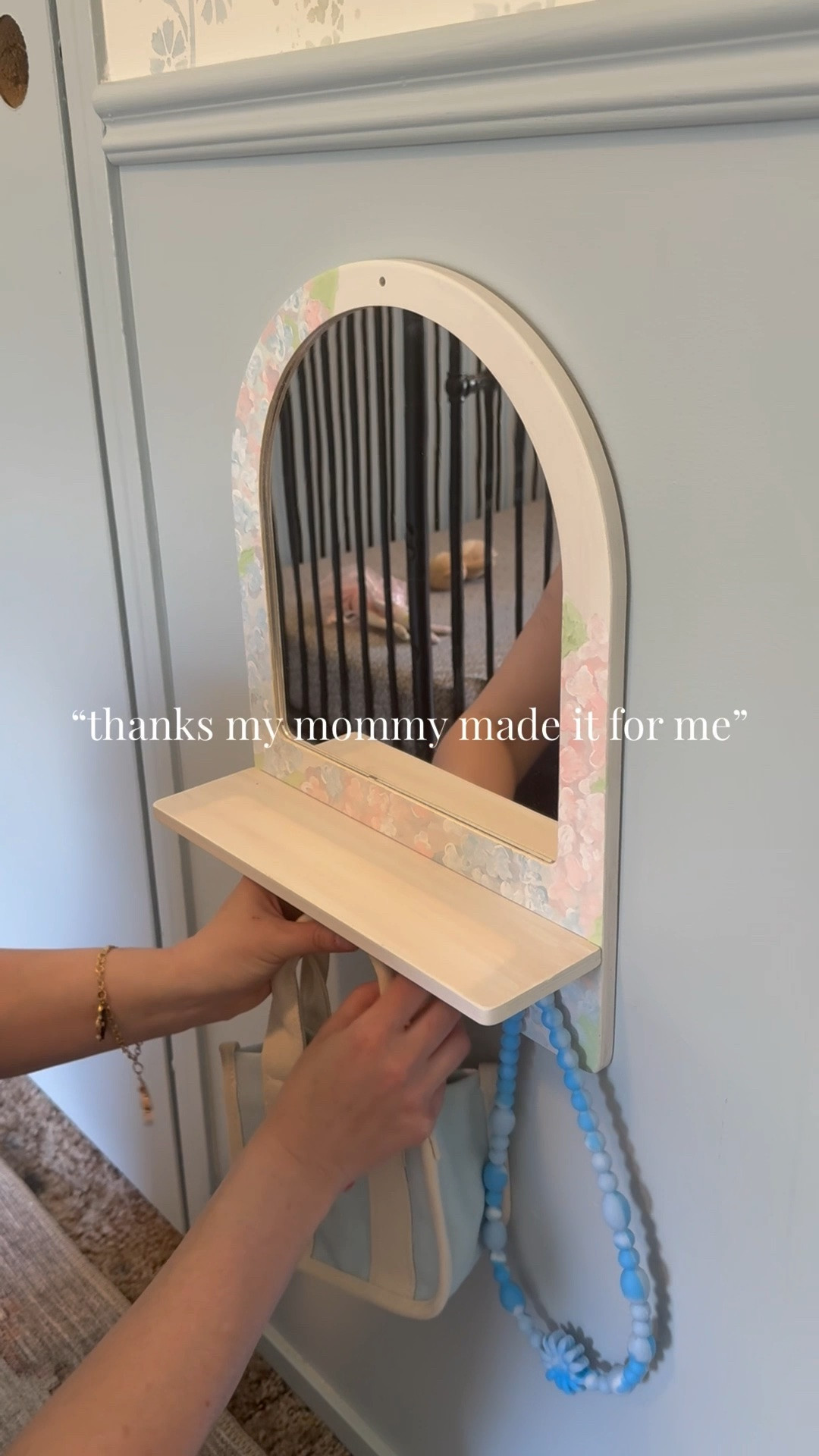 Finishing touches in Penelope’s room! 

I painted her her very own little “getting ready” station to match her girly pastel and floral bedroom and it came out so cute! She LOVES having a little mirror right at the perfect height for her

#LTKmomlife #LTKHome #LTKKids