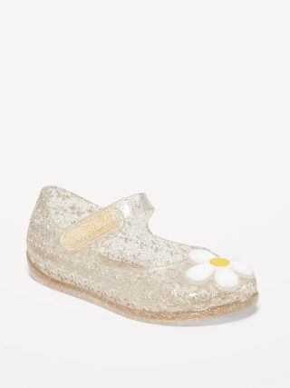 Floral-Cutout Jelly Mary-Jane Flats for Toddler Girls | Old Navy (US)