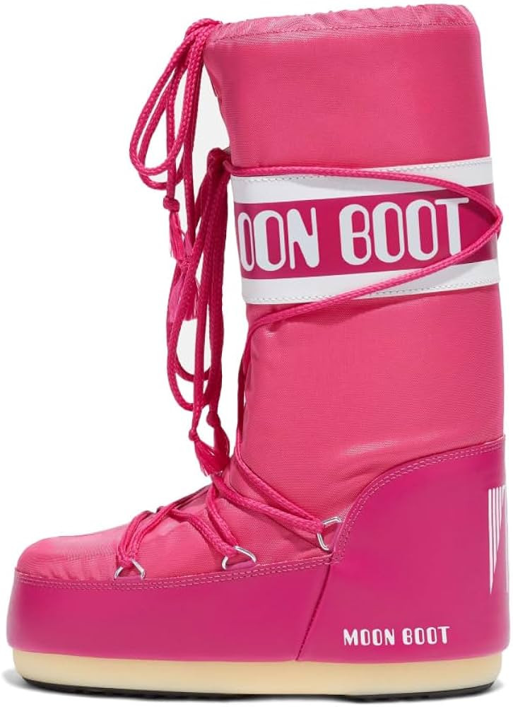Amazon.com: Moon Boot Icon Nylon Insulated Slip On Unisex Snow Boots, M11.5-13, W12.5-14, Pink : ... | Amazon (US)