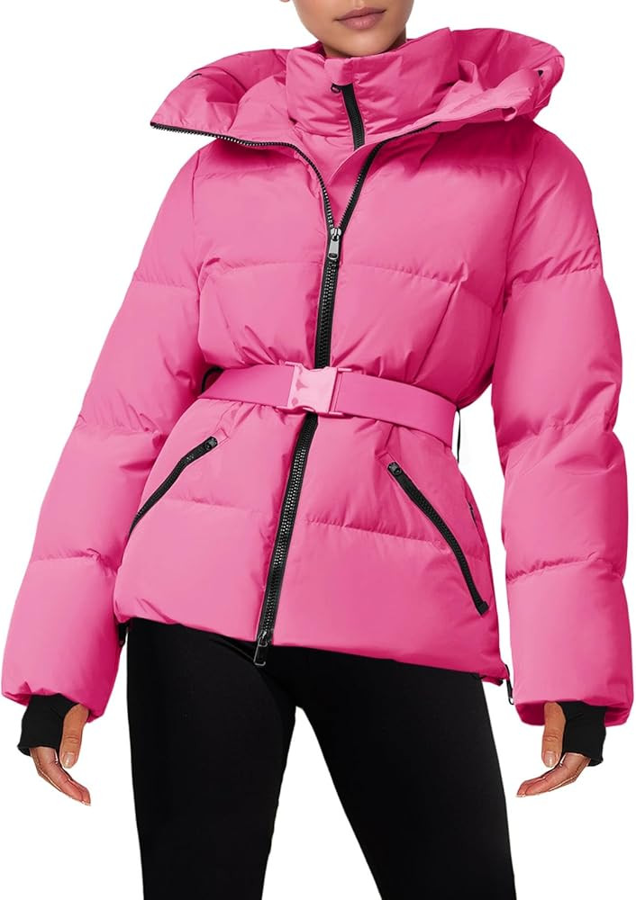 Fisoew Womens Ski Jacket Warm Hooded Insulated Waterproof Quilted Puffy Mountain Snow Winter Coat... | Amazon (US)