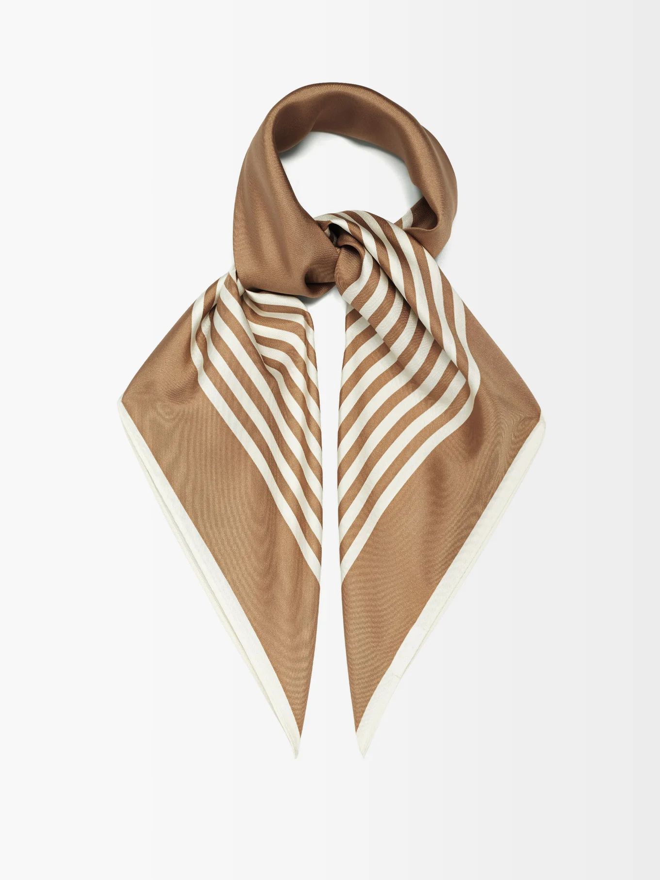 No.9 striped-border silk scarf | Matches (UK)