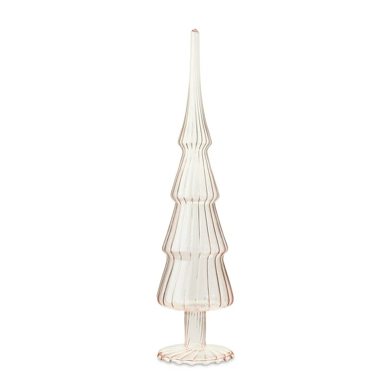 Christmas Pink Glass Tabletop Tree, 13 in, by Holiday Time | Walmart (US)