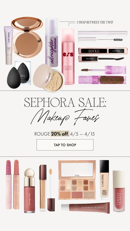Sephora sale: my makeup faves! This is what I wear everyday as makeup! The foundation is my full coverage but I love it 👏🏼👏🏼👏🏼 20% off today for rouge members! Will share when VIB can shop 🩷🩷🥰

Sephora makeup faves, makeup, everyday makeup, summer Fridays, kosas, Laura mercier 

#LTKsalealert #LTKxSephora #LTKfindsunder50