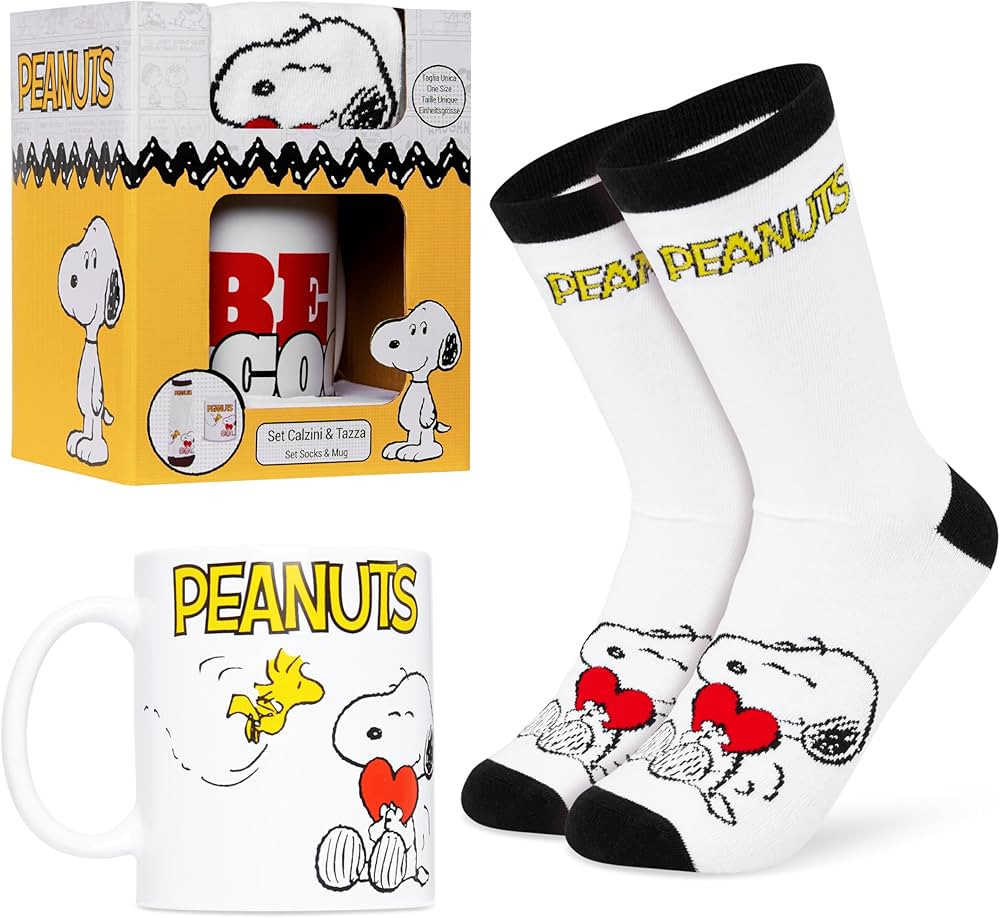 Peanuts Snoopy Mug and Socks Gift Set Women Teenagers Cute 10.5oz Ceramic Mug Calf Socks Stocking... | Amazon (US)