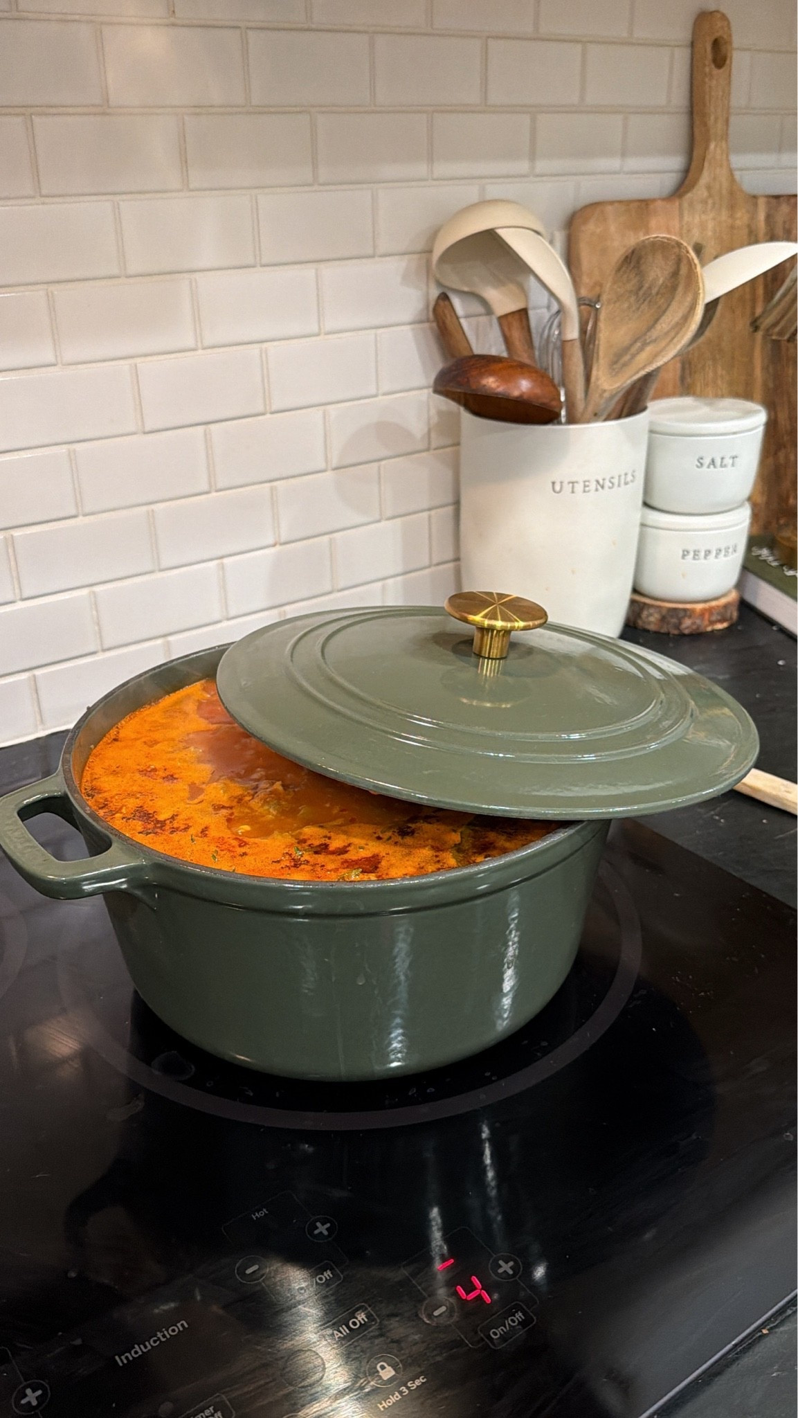 the pot that basically lives on my stove this time of year 🍂🤎 i love the deep green + little brass detail, and it’s just as pretty sitting out in the kitchen as it is practical for all the soups + cozy dinners happening around here.

linked it for you 🤎

#LTKhome #LTKkitchen #cozykitchen #kitchenfinds #fallcooking

#LTKmomlife #LTKfoodie #LTKHome
