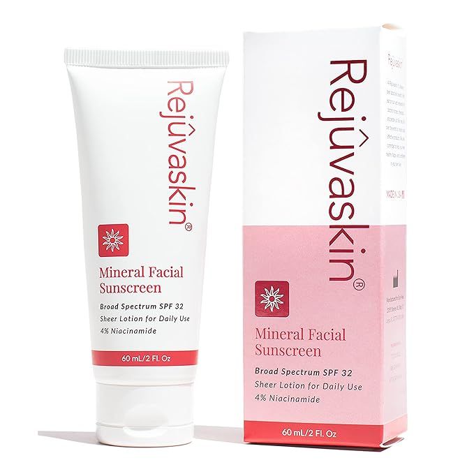 Rejuvaskin Mineral Facial Sunscreen - Face Cream Broad Spectrum Sunscreen for Sensitive Skin and ... | Amazon (US)