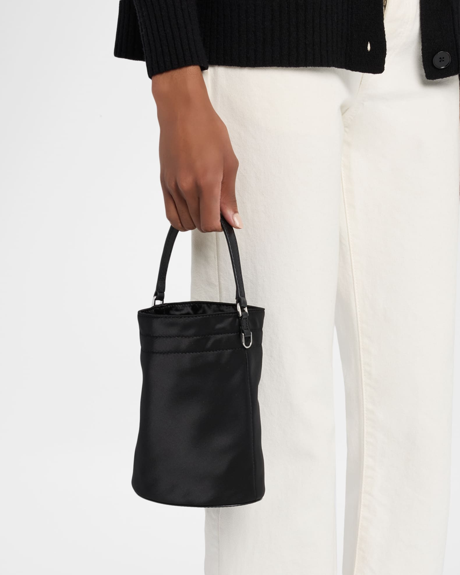 STAUD Lila Mini Satin Top-Handle Bag | Neiman Marcus