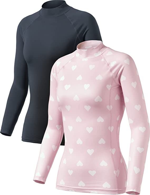 TSLA 1 or 2 Pack Women's Thermal Long Sleeve Tops, Mock Turtle & Crew Neck Shirts, Fleece Lined C... | Amazon (US)