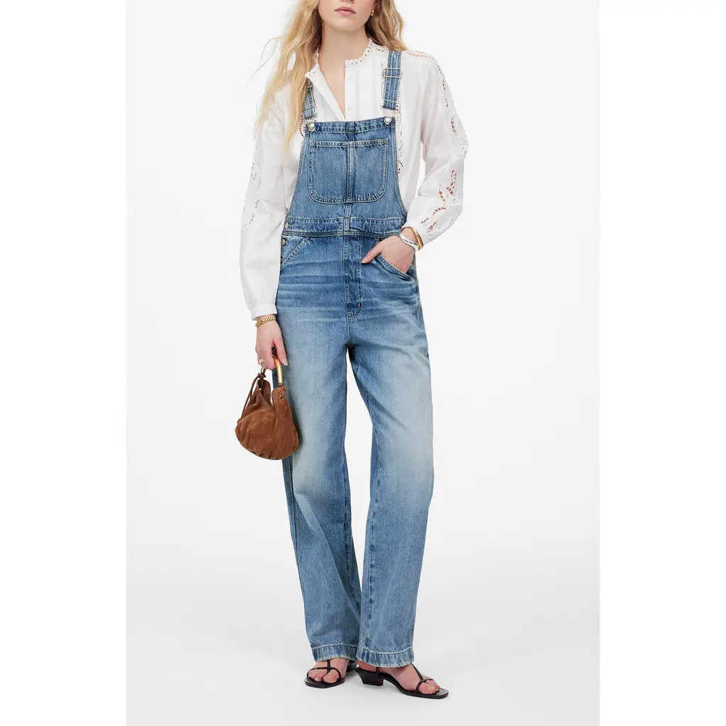 Madewell Relaxed Denim Carpenter Overalls in Lewisburg Wash at Nordstrom, Size X-Small | Nordstrom