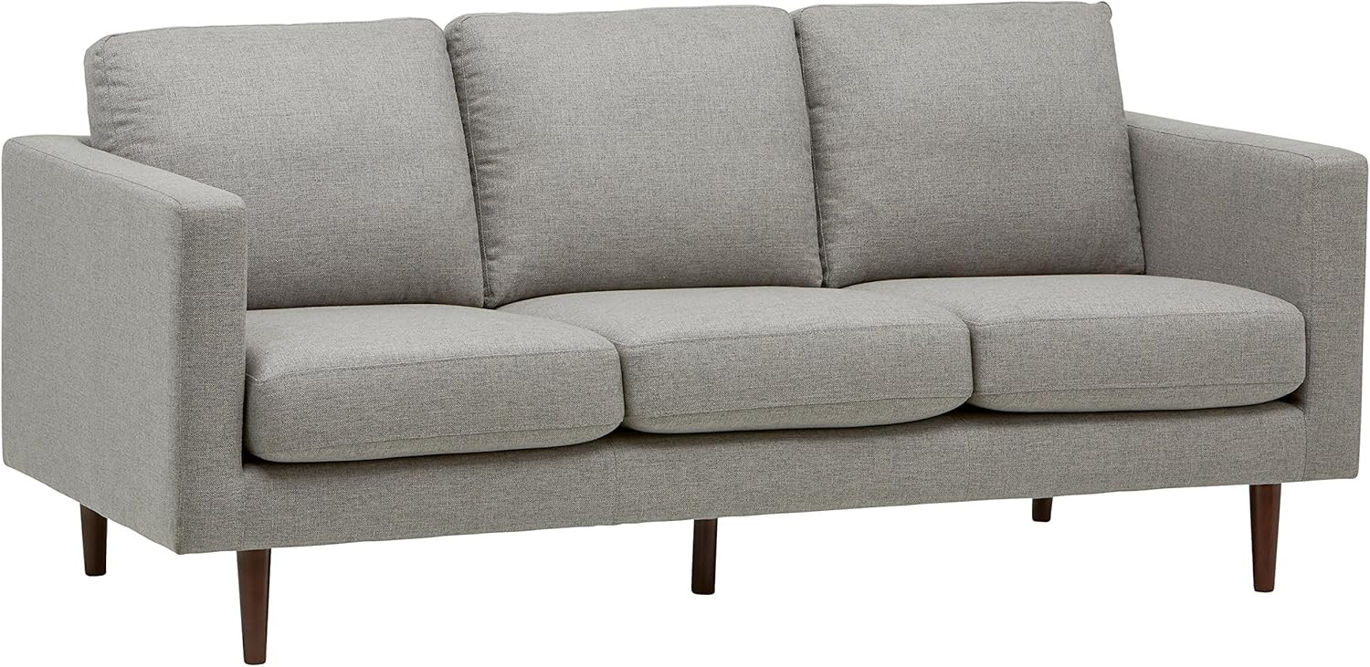 Amazon Brand – Rivet Revolve Modern Upholstered Sofa Couch, 80"W, Grey Weave | Amazon (US)