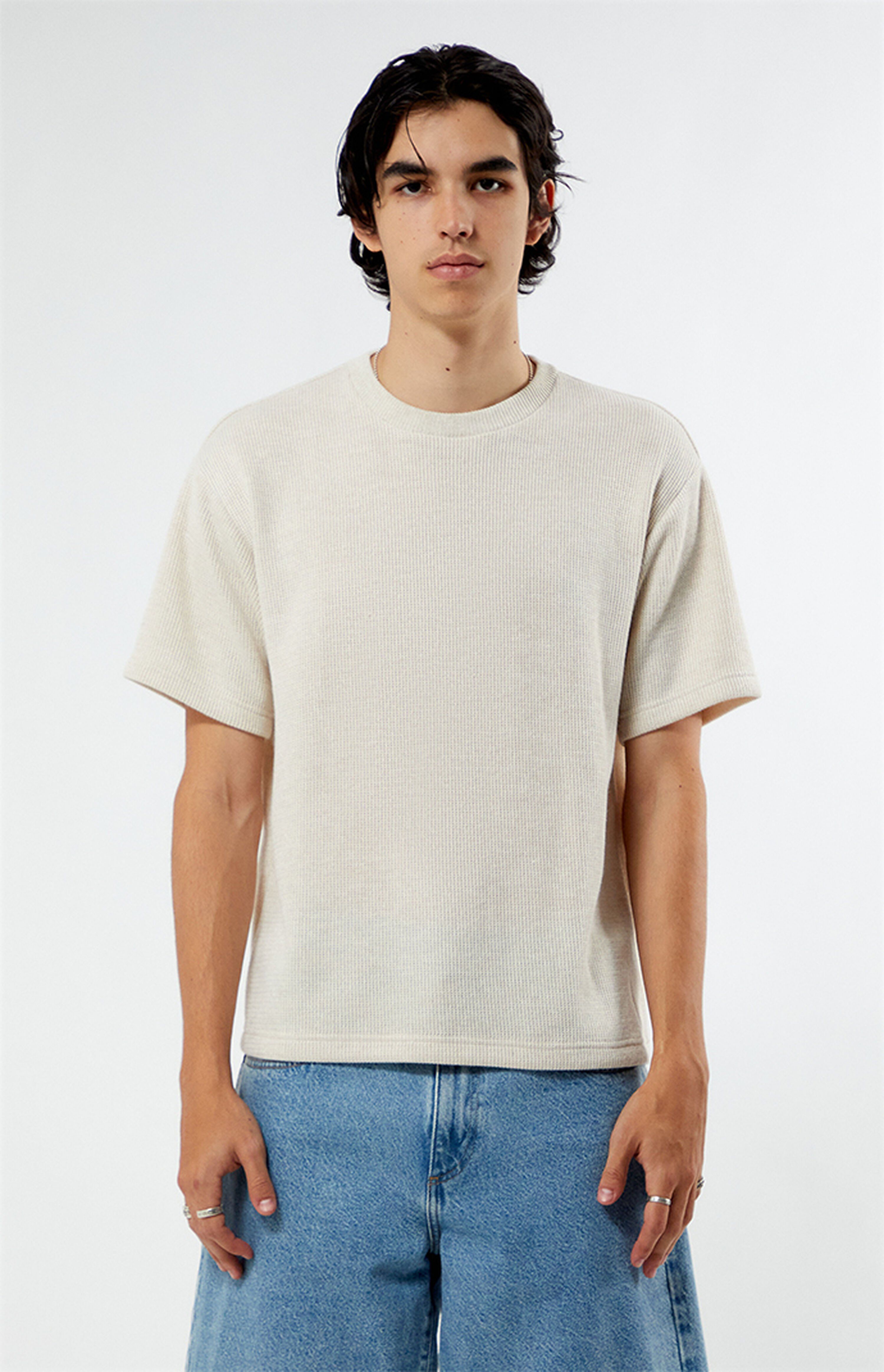 PacSun Cream Grain Knit Oversized T-Shirt | PacSun