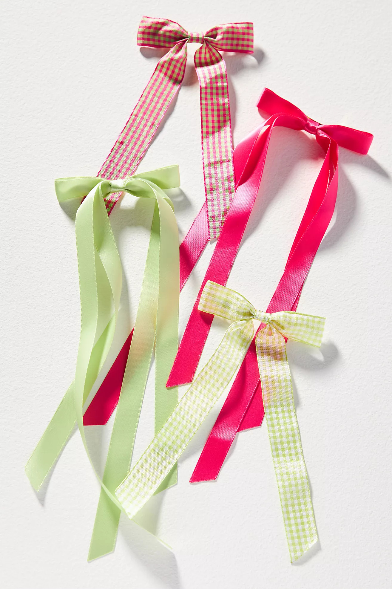 Positano Gingham Hair Bows, Set of 4 | Anthropologie (US)