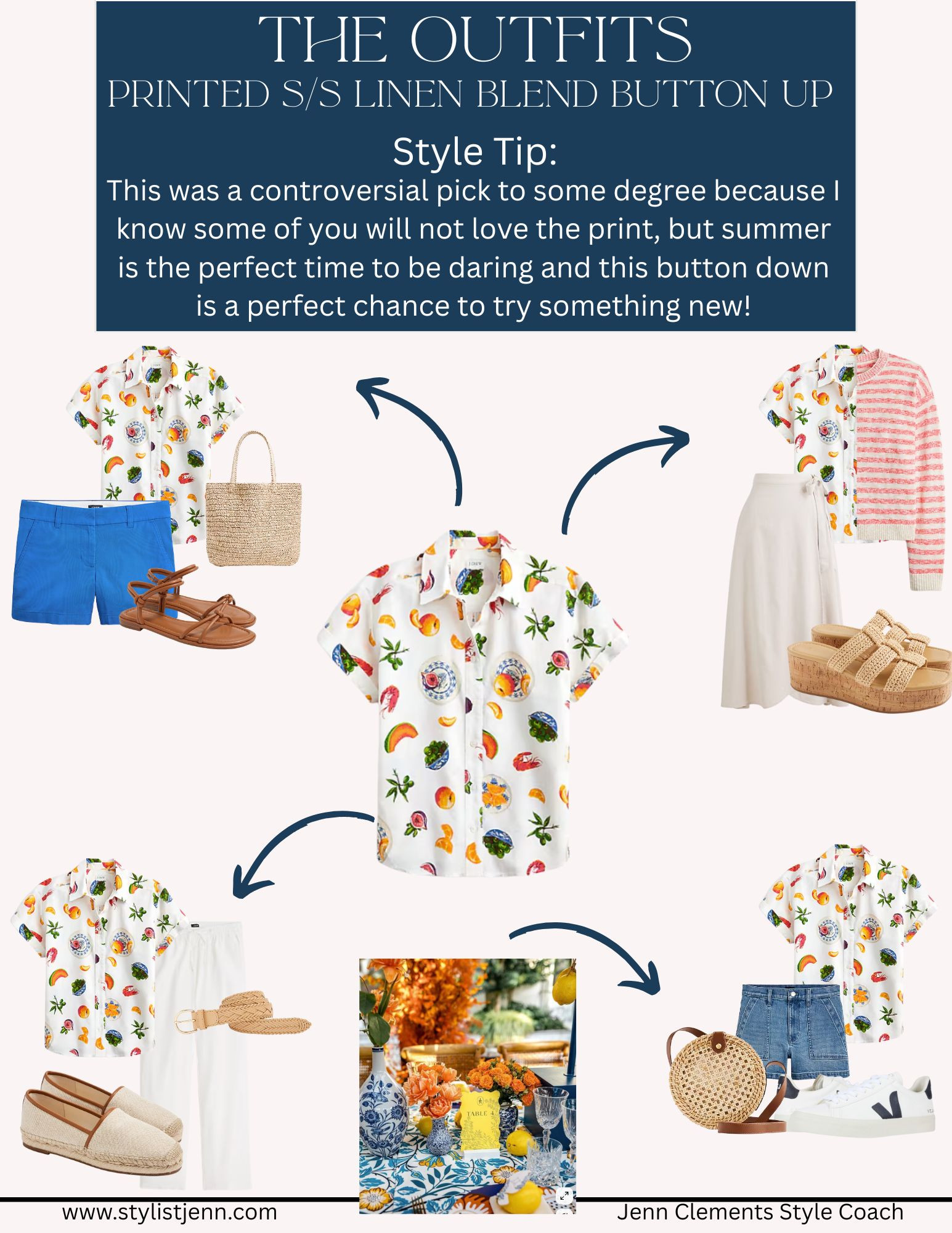 Printed S/S Linen Button Up

This week’s capsule is all about making the most of fewer pieces.
Here’s how I styled the Printed Button-Up 4 different ways — all shoppable right here.
✔️ All pieces under $75
✔️ 40–70% off during the All-Star Sale
📩 Full calendar in my email or pinned in stories! 

 #LTKSeasonal #LTKOver40 #LTKSaleAlert