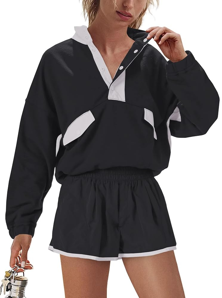 Nirovien Womens Workout Sets Athletic Activewear 2 Piece Sets Two Piece Outfits Pullover Sweatshi... | Amazon (US)