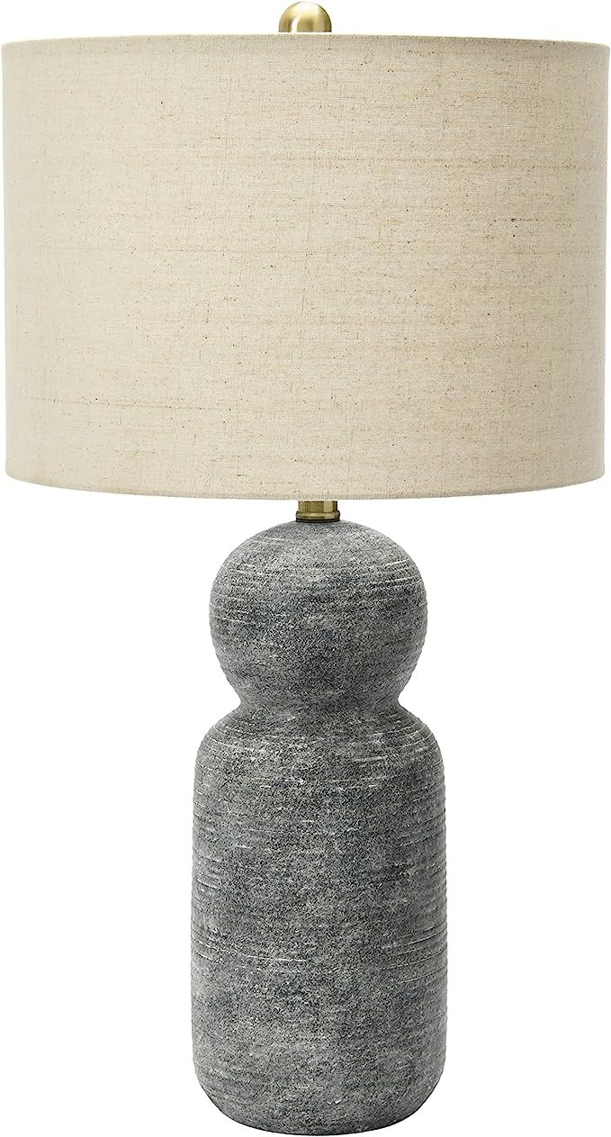Creative Co-Op 14" Round Stoneware Desk Lamp, Dark Grey | Amazon (US)