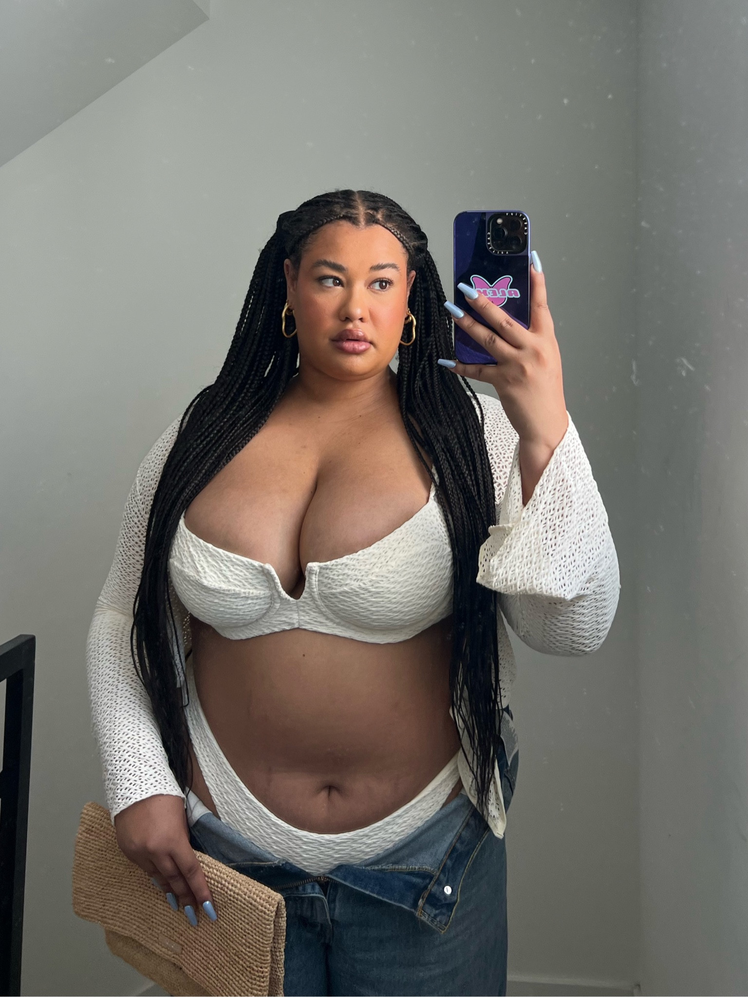 My fav phone case customized with my name on it! Customize yours with purple reflective case, butterfly purple/blue, and your name 