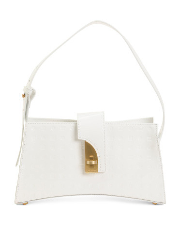 Made In Italy Patent Leather Sculpted Shoulder Bag With Flap Hardware | TJ Maxx