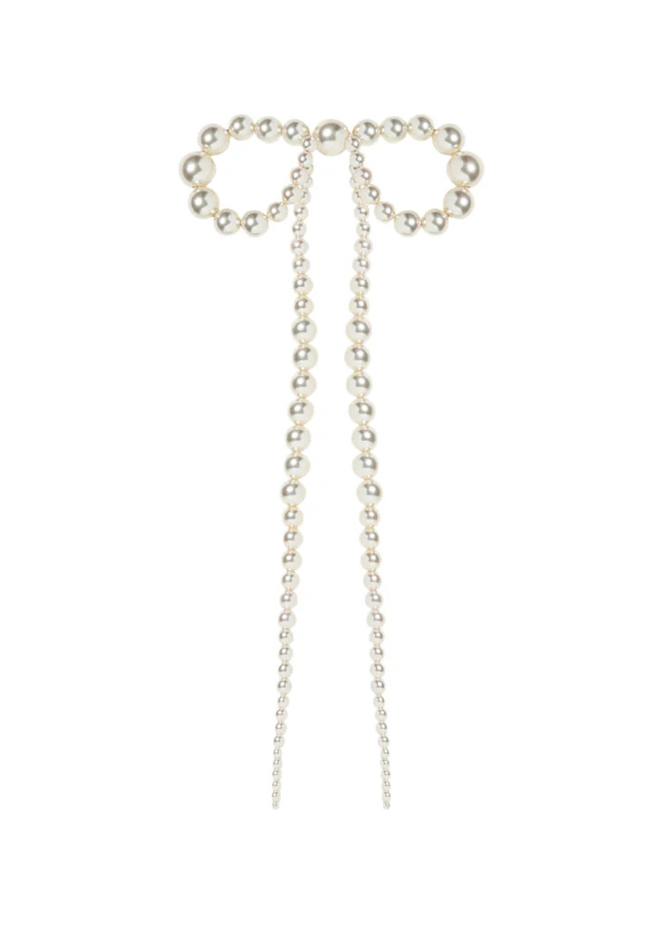 Presley Bow Barrette in Pearl | Over The Moon