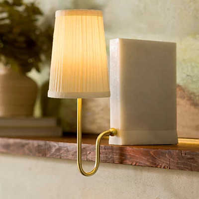 LED Faux Marble Bookshelf Lamp, White, Small | Kirkland's Home | Kirklands