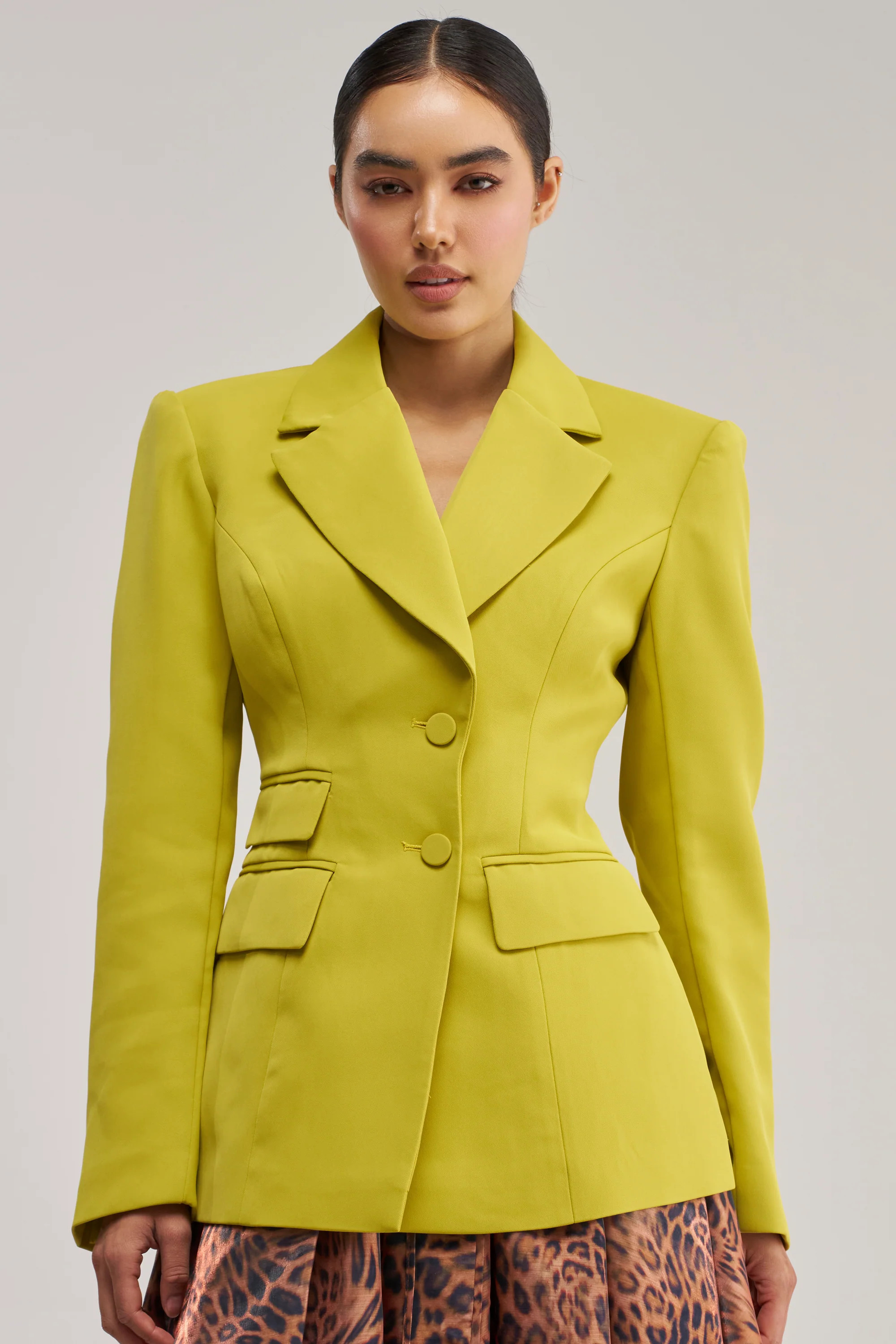 THE BLUEPRINT BLAZER IN CHARTREUSE | AKIRA