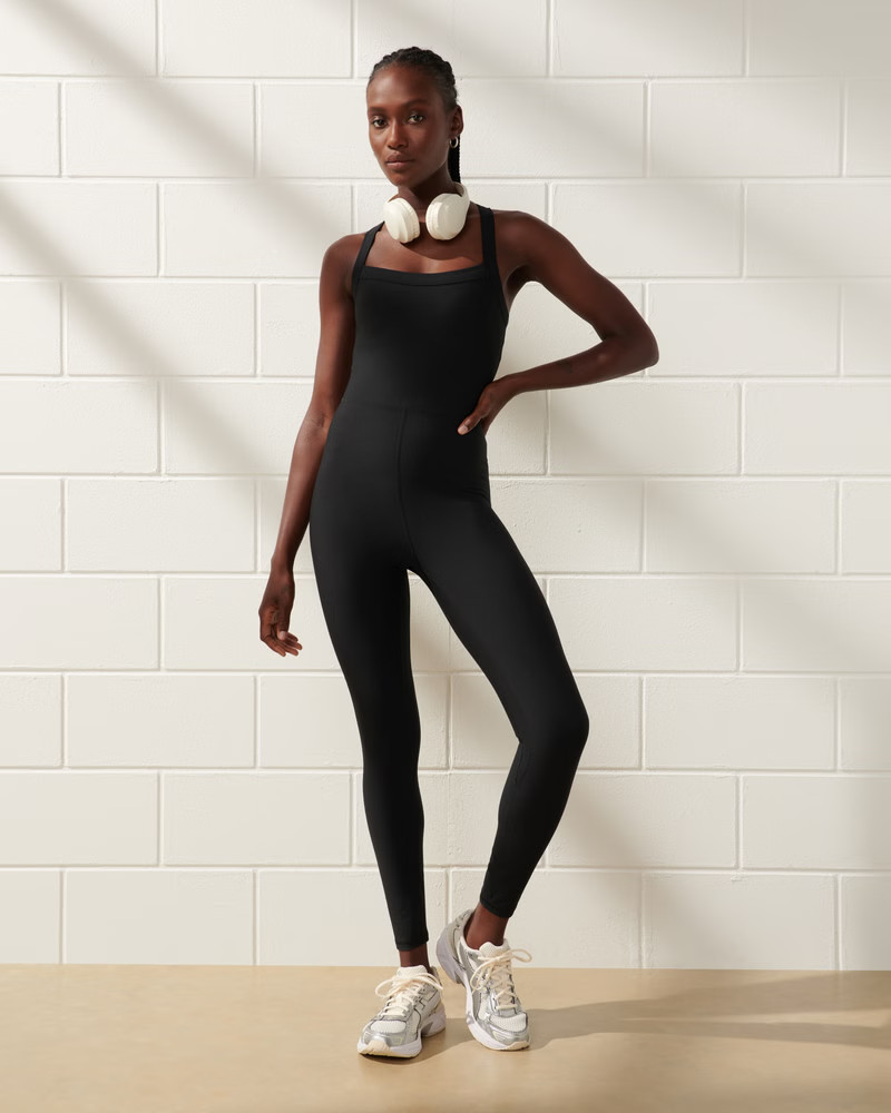 YPB sculptLUX 7/8-Length Cross-Back Onesie | Abercrombie & Fitch (US)